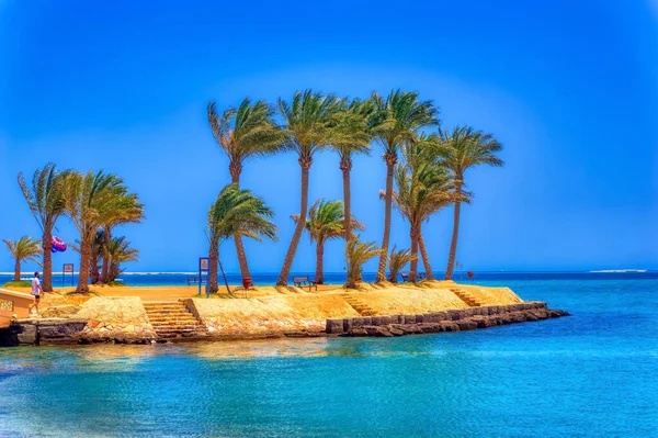 Palm island in Hurghada, Egypt.