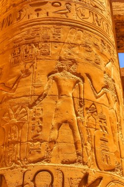 Mısır 'ın Luxor yakınlarındaki Amun Karnak tapınağından ayrıntılar.