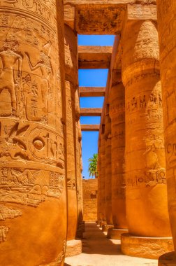Mısır 'ın Luxor yakınlarındaki Amun Karnak tapınağından ayrıntılar.