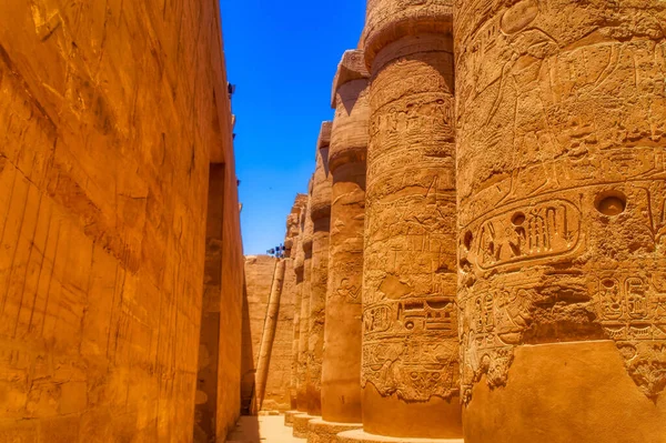 Detail Chrámu Karnaka Amunu Luxoru Egypt — Stock fotografie