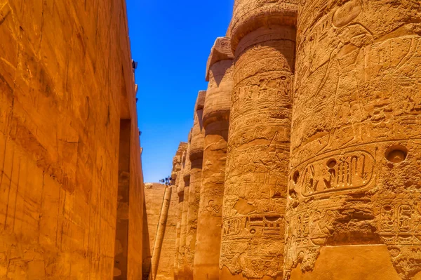 Szczegóły Świątyni Karnak Amon Koło Luksoru Egipt — Zdjęcie stockowe