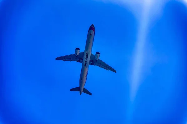 Sharm Sheikh Egypt July 2021 Commercial Air Plane Passing Trough — Stock Photo, Image