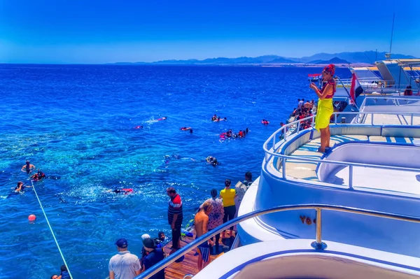 Sharm Sheikh Egypt July 2021 Diving Tourism Excursion Daily Cruise — 스톡 사진