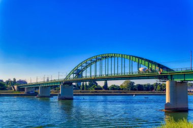 Old railway bridge over Sava river in Belgrade, Serbia.
