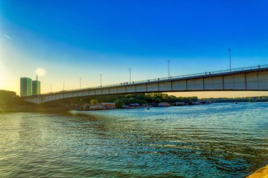 Branko`s bridge, the second-largest bridge in in Belgrade, Serbia.