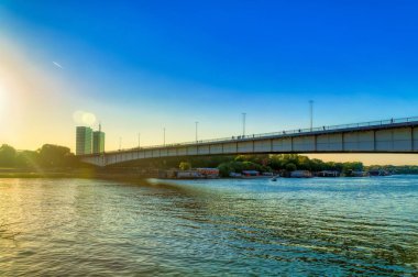 Branko`s bridge, the second-largest bridge in in Belgrade, Serbia.
