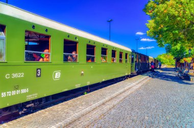 Mokgra Gora, Serbia, September 13 2021:Touristic train at Sargan Eight at Mokra Gora, Serbia.