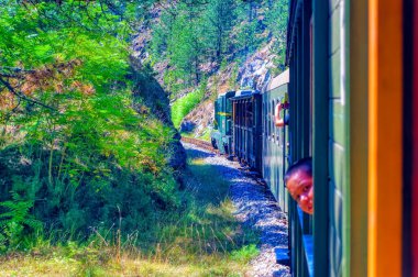 Mokgra Gora, Serbia, September 13 2021: Visitors at train Sargan Eight at Mokra Gora, Serbia.