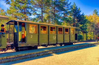 Mokgra Gora, Serbia, September 13 2021: Visitors at train Sargan Eight at Mokra Gora, Serbia.