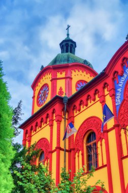 Sremski Karlovc, Sırbistan, 21 Eylül 2021: Sırbistan 'ın Sremski Karlovci kentindeki ilk Sırp Spor Salonu.