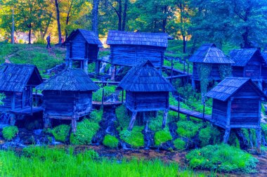 Water mills at river Pliva near town of Jajce in Bosnia and Herzegovina.