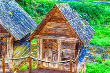 Water mills at river Pliva near town Jajce in Bosnia adn Herzegovina.