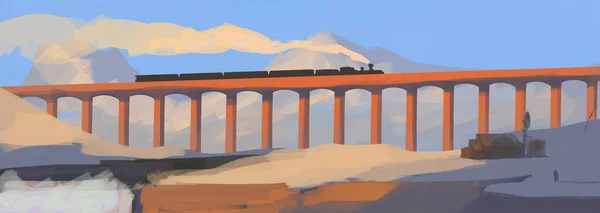 Поїзд Високому Мосту — стокове фото