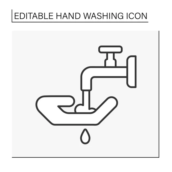 Hand washing line icon — Stock Vector