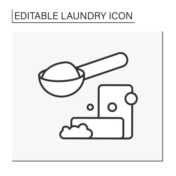 Icône de ligne de lavage poudre — Image vectorielle