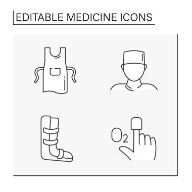 Tıp satır Icons set