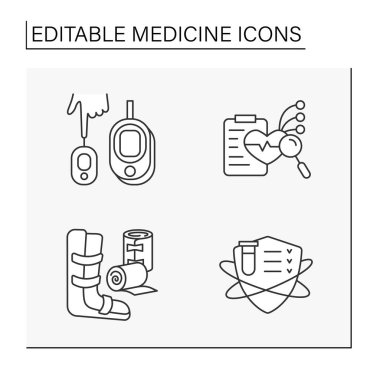 Tıp satır Icons set