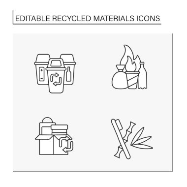 Geri dönüştürülmüş malzeme satır simgeleri ayarlandı