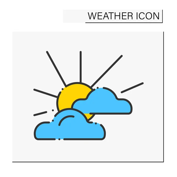 Deels zonnige kleur pictogram — Stockvector