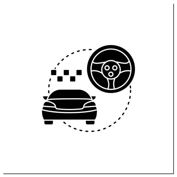 Racing spel glyph pictogram — Stockvector