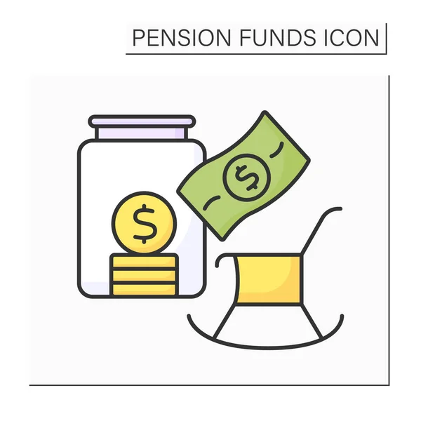 Nyugdíjmegtakarítás színes ikon — Stock Vector