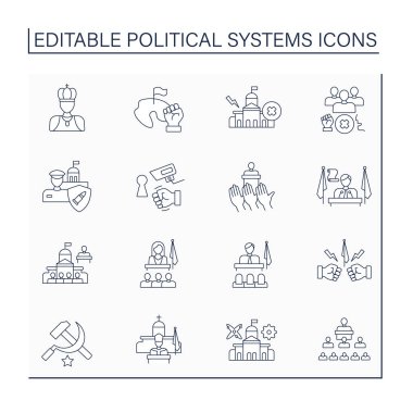 Siyasi sistem çizgisi simgeleri ayarlandı