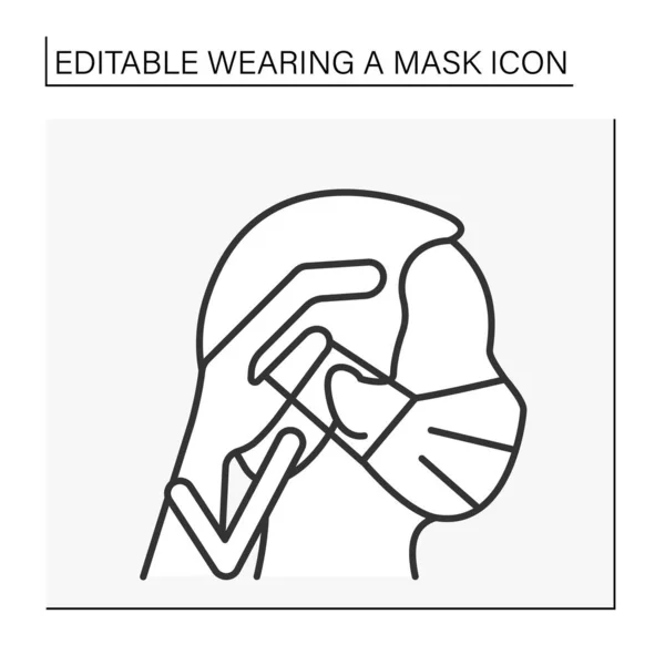 Máscara de cara icono de línea — Archivo Imágenes Vectoriales