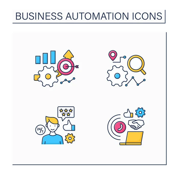 Business automation color icons set — Stock Vector