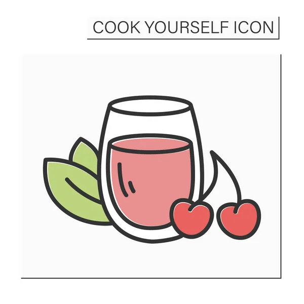 Ícone de cor de suco de cereja — Vetor de Stock