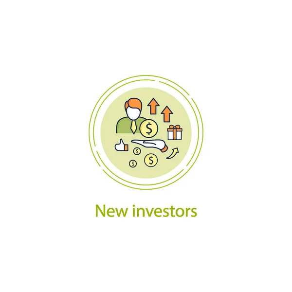 Ikona nowej koncepcji inwestora — Wektor stockowy
