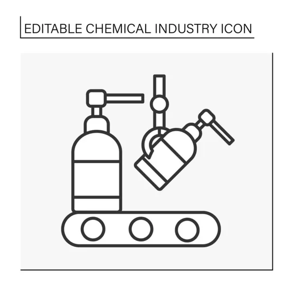 Icono de línea de producción de jabón — Vector de stock