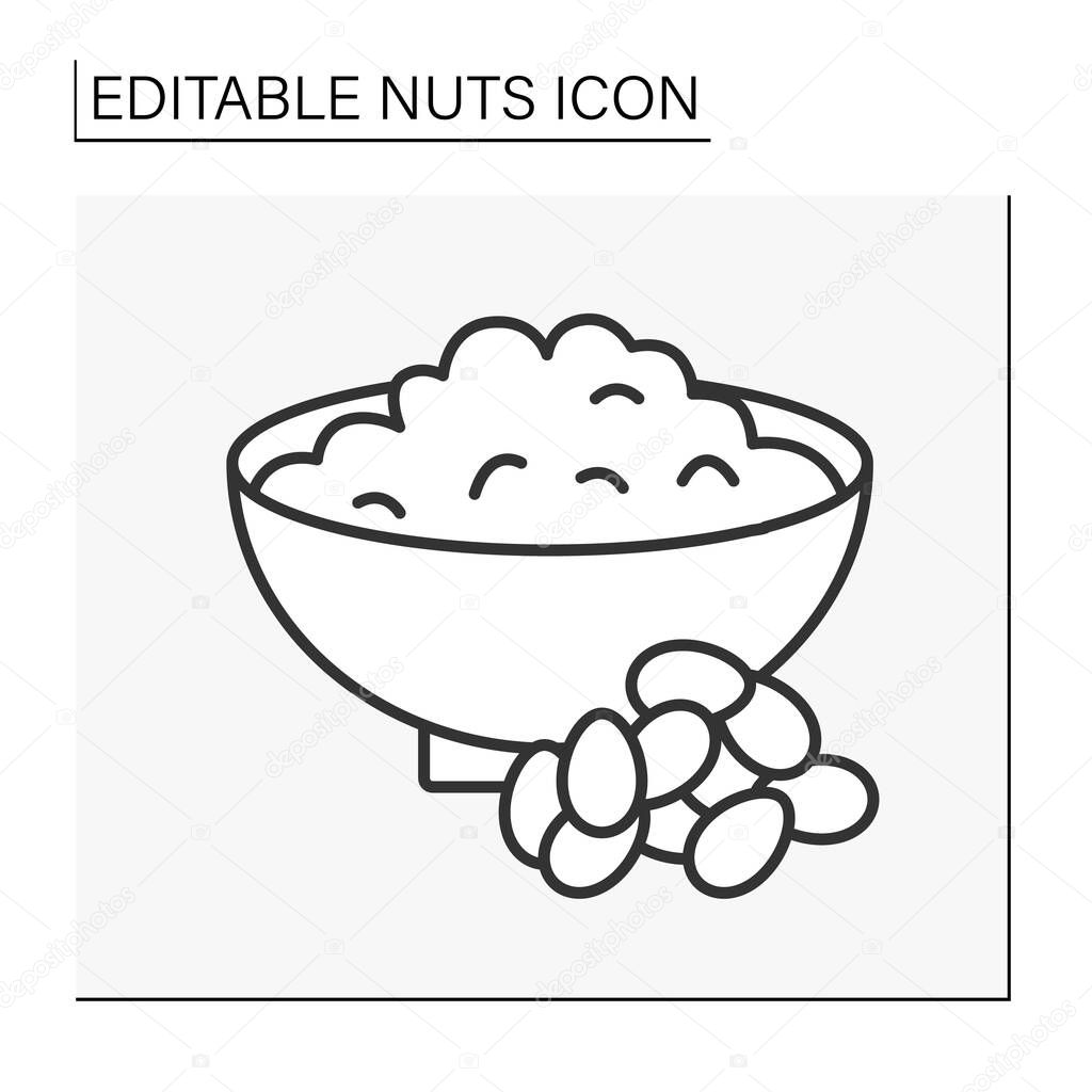 Quinoa line icon. Roasted and salted tasty snack for porridge for breakfast. Healthy food. Balanced nutrition. Nuts concept. Isolated vector illustration. Editable stroke