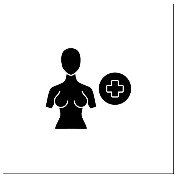 Ícone de glifo de saúde da mama —  Vetores de Stock