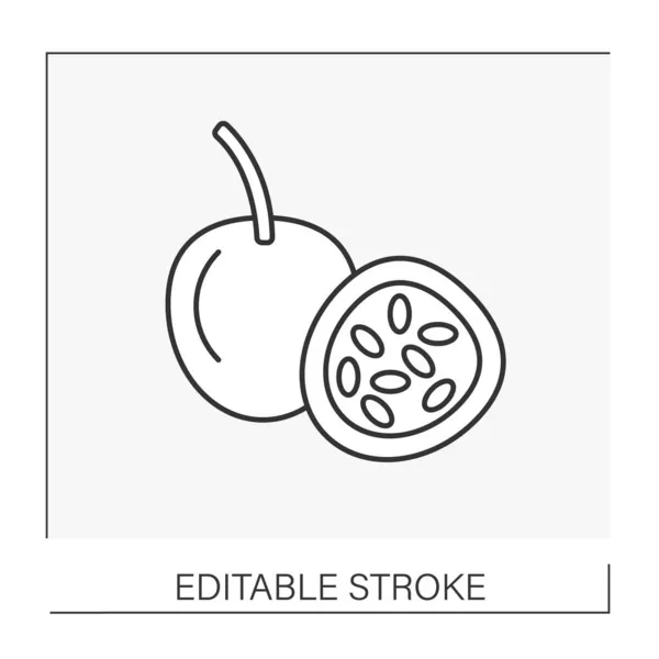 Icono de línea de fruta de pasión — Vector de stock