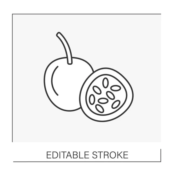 Icono de línea de fruta de pasión — Archivo Imágenes Vectoriales