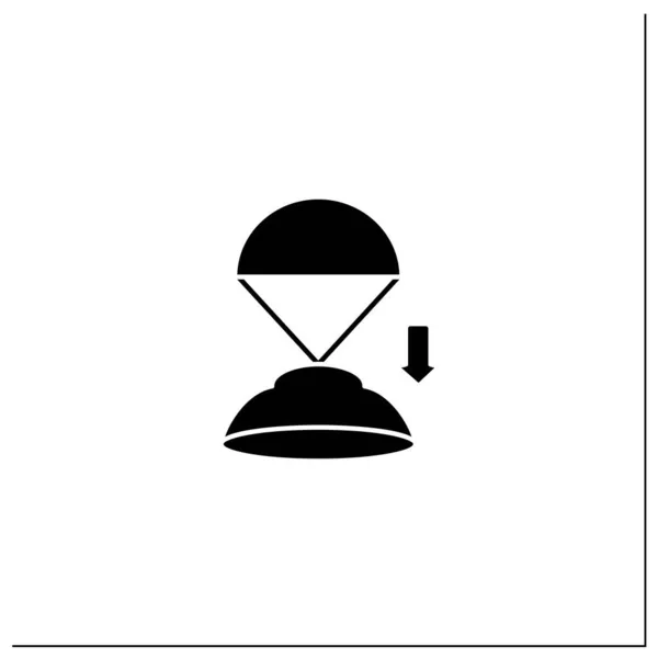 Descend rover glyph icon — Stockvektor