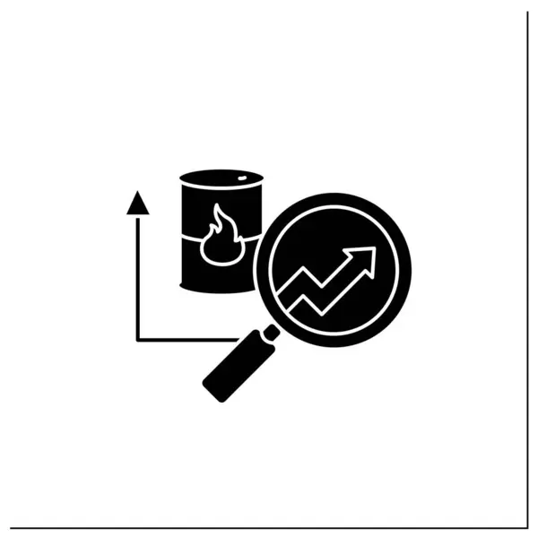 Icono de glifo de análisis predictivo de combustible — Vector de stock