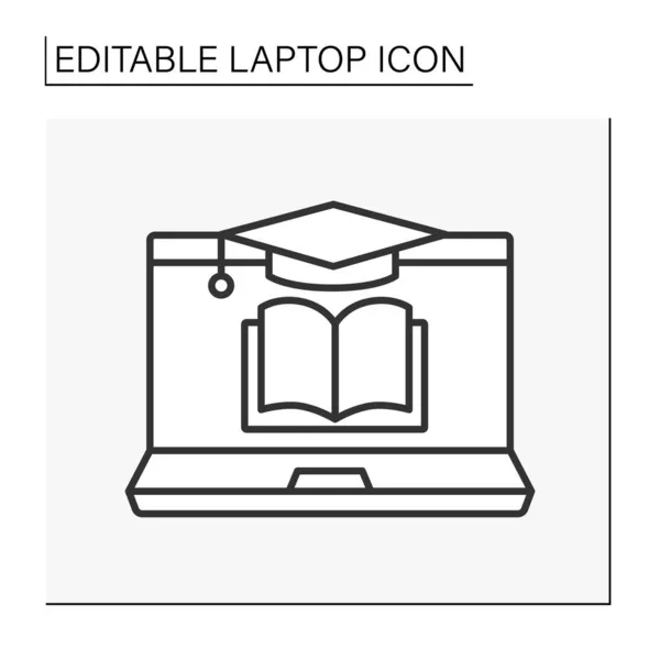 Icono de línea informática — Vector de stock