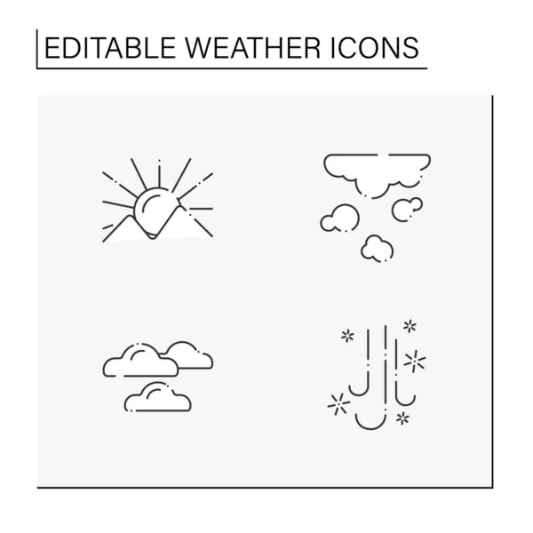 Значки погодных линий — стоковый вектор