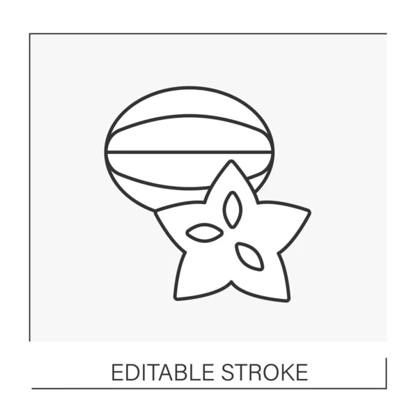 Carambola lijn pictogram — Stockvector