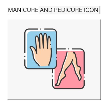 Eller ve ayaklar renk simgesini gizler