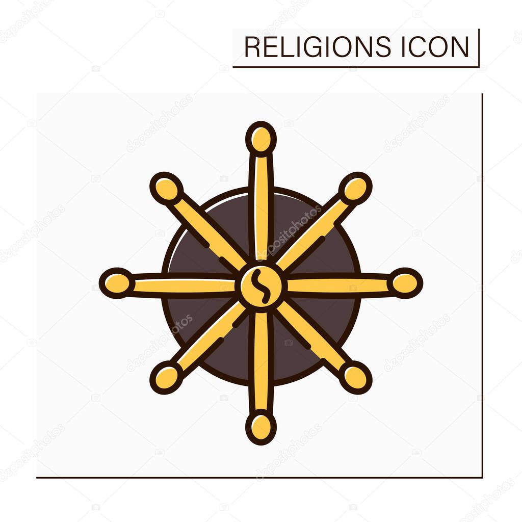 Buddhism color icon