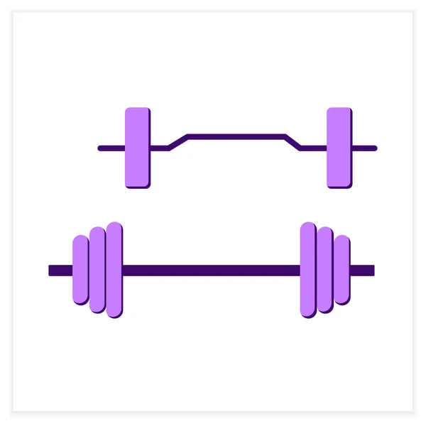 Barbell ensemble icône plate — Image vectorielle