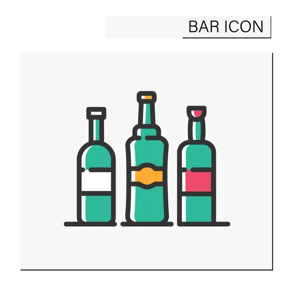 Kolorowa ikona butelek po alkoholu — Wektor stockowy