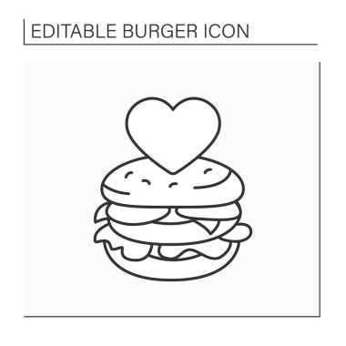 Burger sever çizgisi simgesi