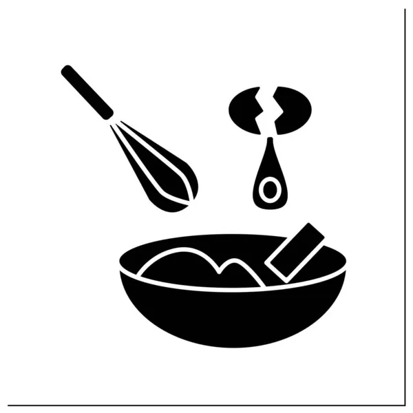 Ikona mieszanki ciasta glif — Wektor stockowy