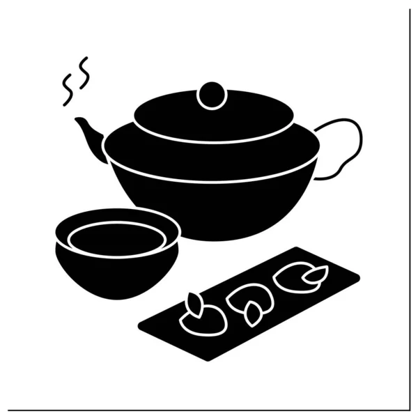 Ikona chińskiego glifu herbaty — Wektor stockowy