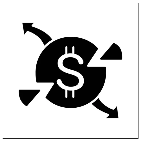 Icona del glifo delle spese — Vettoriale Stock