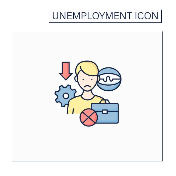 Ícone de cor desemprego tecnológico — Vetor de Stock