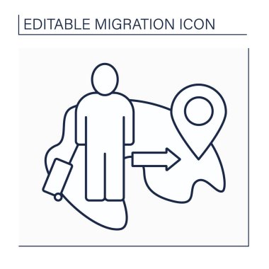 Göçmenlik çizgisi simgesi